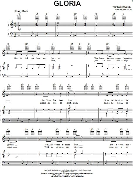 open zoom image for Gloria - Piano/Vocal/Guitar, New, Main