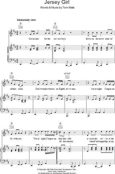 open zoom image for Jersey Girl - Piano/Vocal/Guitar, New, Main