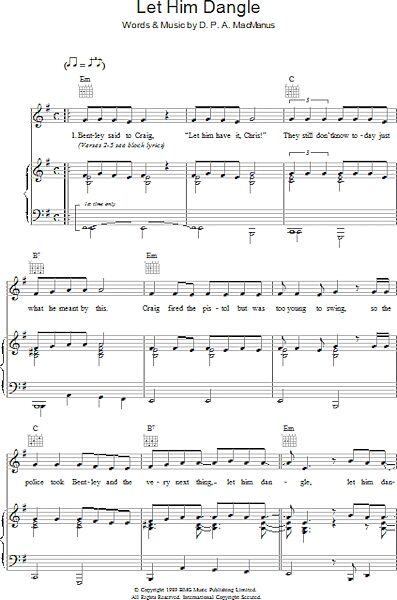 open zoom image for Let Him Dangle - Piano/Vocal/Guitar, New, Main