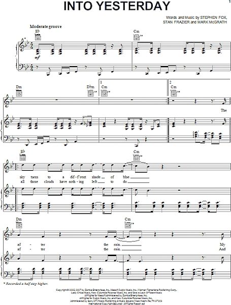 open zoom image for Into Yesterday - Piano/Vocal/Guitar, New, Main