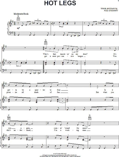 open zoom image for Hot Legs - Piano/Vocal/Guitar, New, Main