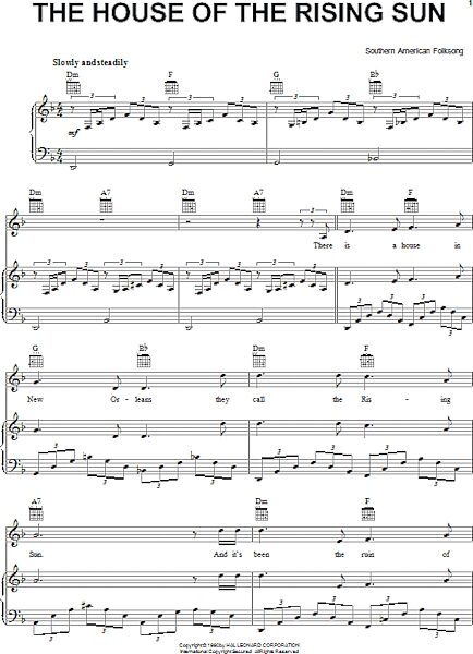 open zoom image for House Of The Rising Sun - Piano/Vocal/Guitar, New, Main