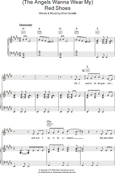 open zoom image for (The Angels Wanna Wear My) Red Shoes - Piano/Vocal/Guitar, New, Main