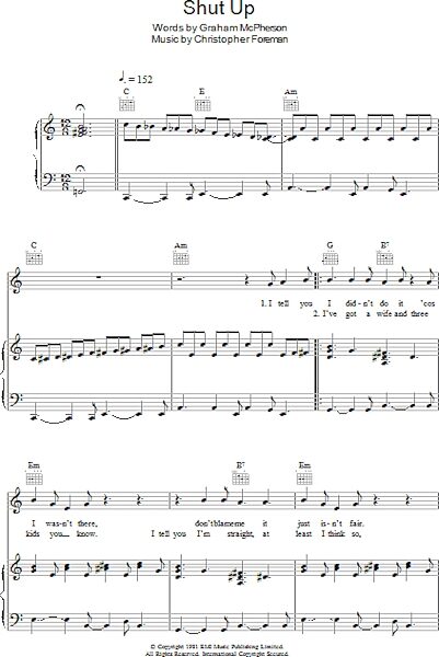 open zoom image for Shut Up - Piano/Vocal/Guitar, New, Main