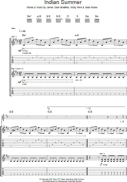 open zoom image for Indian Summer - Guitar TAB, New, Main
