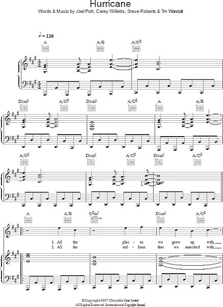 open zoom image for Hurricane - Piano/Vocal/Guitar, New, Main