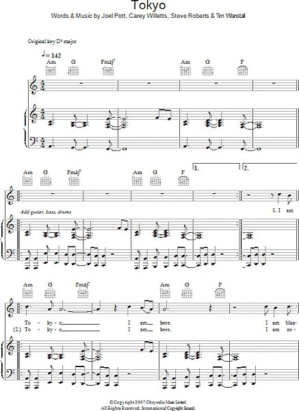 open zoom image for Tokyo - Piano/Vocal/Guitar, New, Main