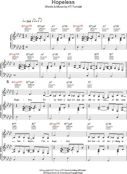open zoom image for Hopeless - Piano/Vocal/Guitar, New, Main