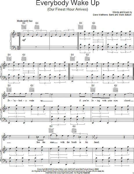 open zoom image for Everybody Wake Up (Our Finest Hour Arrives) - Piano/Vocal/Guitar, New, Main