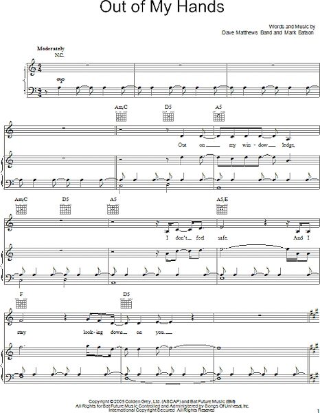 open zoom image for Out Of My Hands - Piano/Vocal/Guitar, New, Main