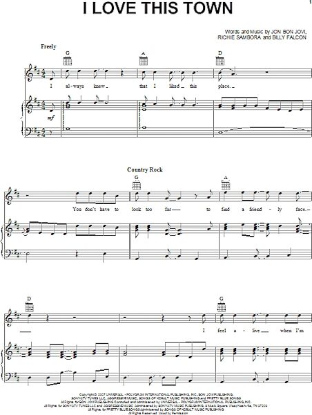 open zoom image for I Love This Town - Piano/Vocal/Guitar, New, Main