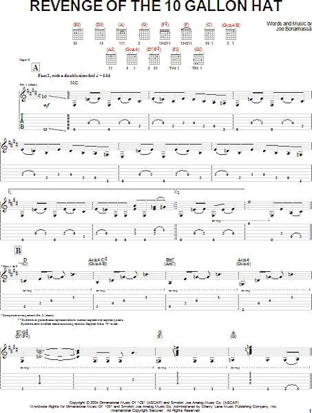 open zoom image for Revenge Of The 10 Gallon Hat - Guitar TAB, New, Main