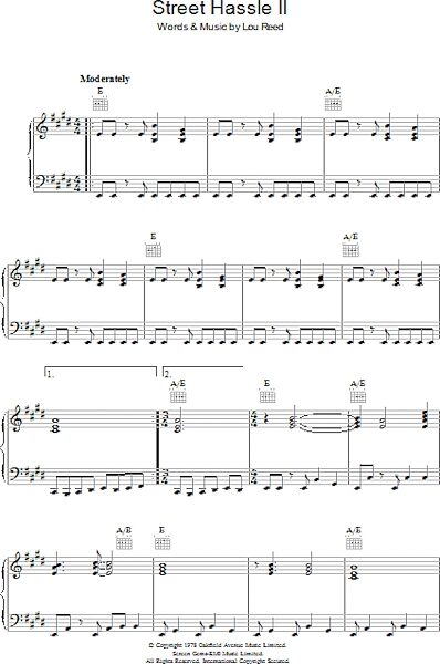 open zoom image for Street Hassle II - Piano/Vocal/Guitar, New, Main