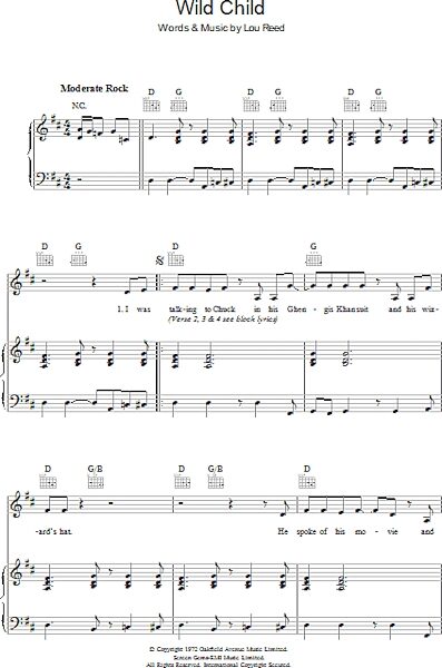 open zoom image for Wild Child - Piano/Vocal/Guitar, New, Main