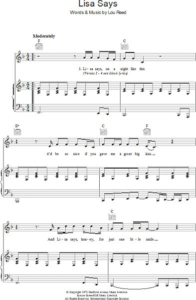 open zoom image for Lisa Says - Piano/Vocal/Guitar, New, Main