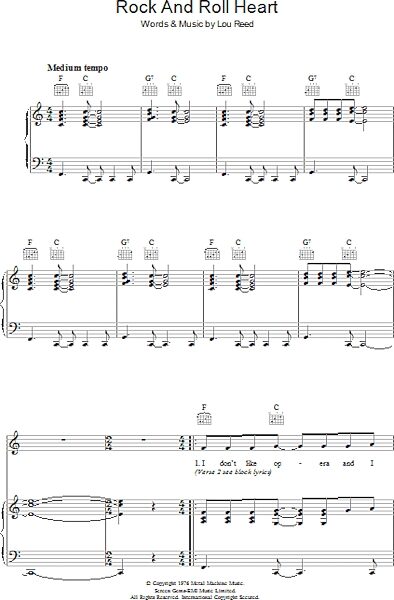 open zoom image for Rock And Roll Heart - Piano/Vocal/Guitar, New, Main