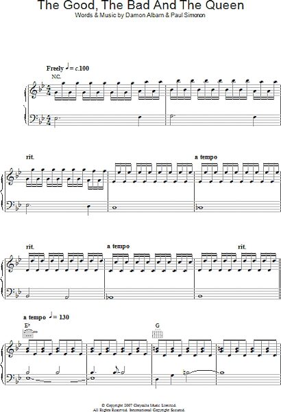 open zoom image for The Good The Bad And The Queen - Piano/Vocal/Guitar, New, Main