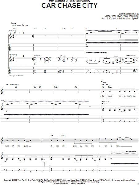 open zoom image for Car Chase City - Guitar TAB, New, Main