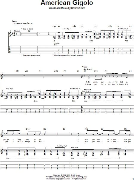 open zoom image for American Gigolo - Guitar TAB, New, Main