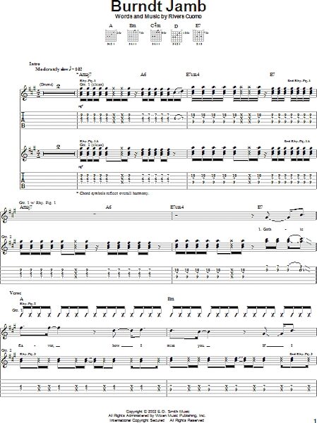 open zoom image for Burndt Jamb - Guitar TAB, New, Main