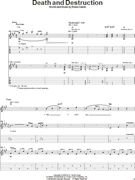 open zoom image for Death And Destruction - Guitar TAB, New, Main