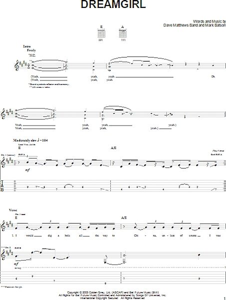 open zoom image for Dreamgirl - Guitar TAB, New, Main