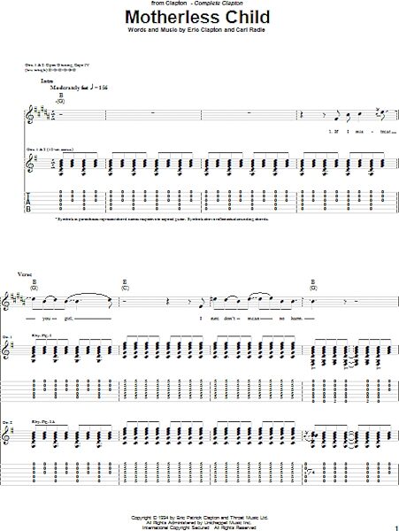 open zoom image for Motherless Child - Guitar TAB, New, Main