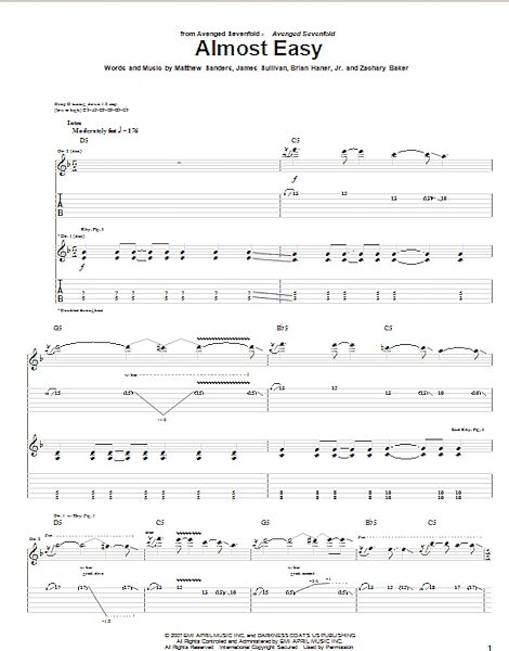 open zoom image for Almost Easy - Guitar TAB, New, Main