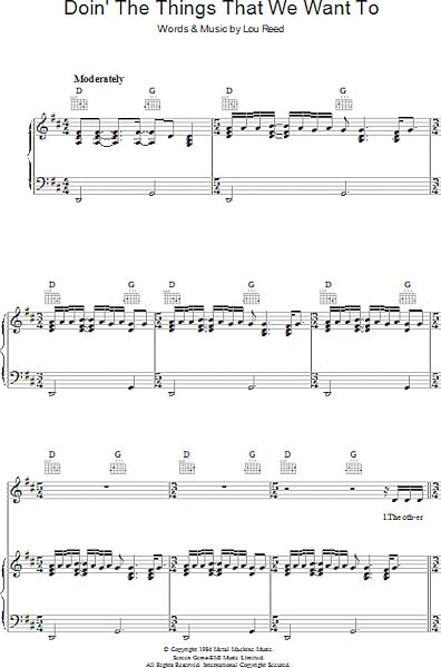 open zoom image for Doin' The Things That We Want To - Piano/Vocal/Guitar, New, Main