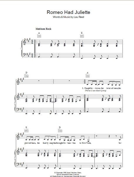 open zoom image for Romeo Had Juliette - Piano/Vocal/Guitar, New, Main