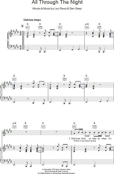 open zoom image for All Through The Night - Piano/Vocal/Guitar, New, Main