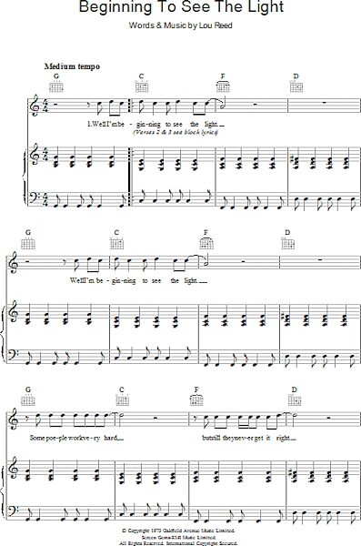 open zoom image for Beginning To See The Light - Piano/Vocal/Guitar, New, Main