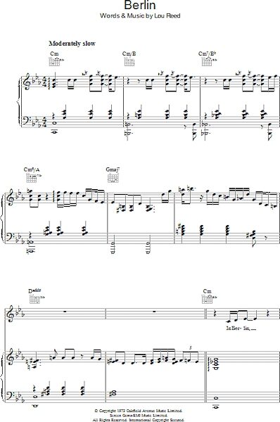 open zoom image for Berlin - Piano/Vocal/Guitar, New, Main