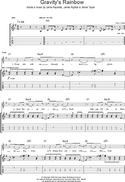 open zoom image for Gravity's Rainbow - Guitar TAB, New, Main
