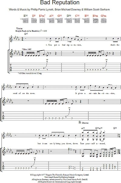 open zoom image for Bad Reputation - Guitar TAB, New, Main