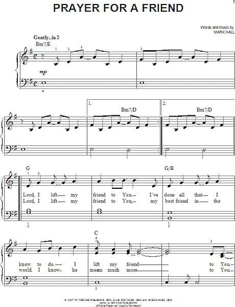 open zoom image for Prayer For A Friend - Easy Piano, New, Main