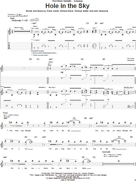 open zoom image for Hole In The Sky - Guitar TAB, New, Main