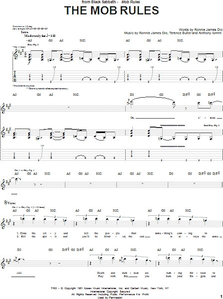 open zoom image for The Mob Rules - Guitar TAB, New, Main