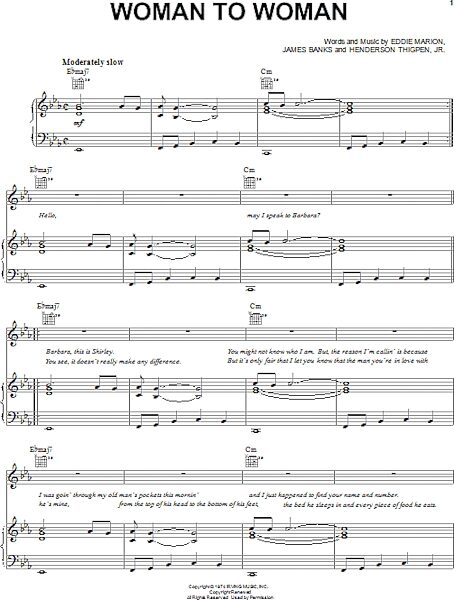 open zoom image for Woman To Woman - Piano/Vocal/Guitar, New, Main