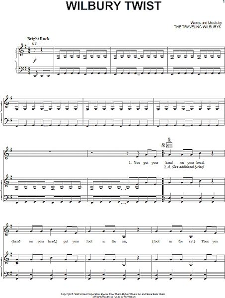 open zoom image for Wilbury Twist - Piano/Vocal/Guitar, New, Main