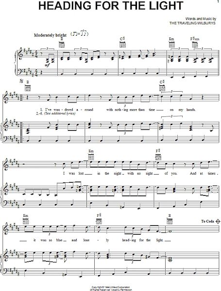 open zoom image for Heading For The Light - Piano/Vocal/Guitar, New, Main