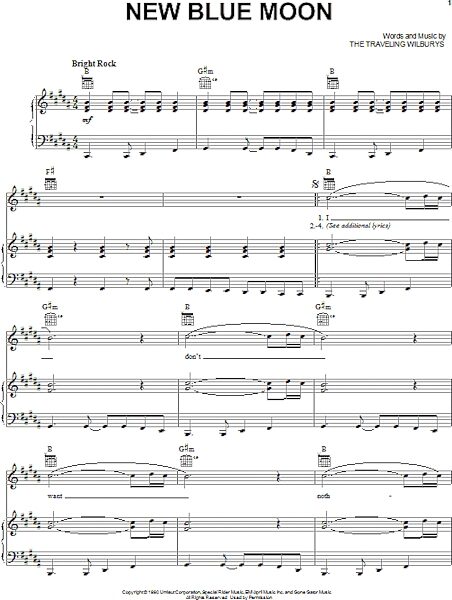 open zoom image for New Blue Moon - Piano/Vocal/Guitar, New, Main