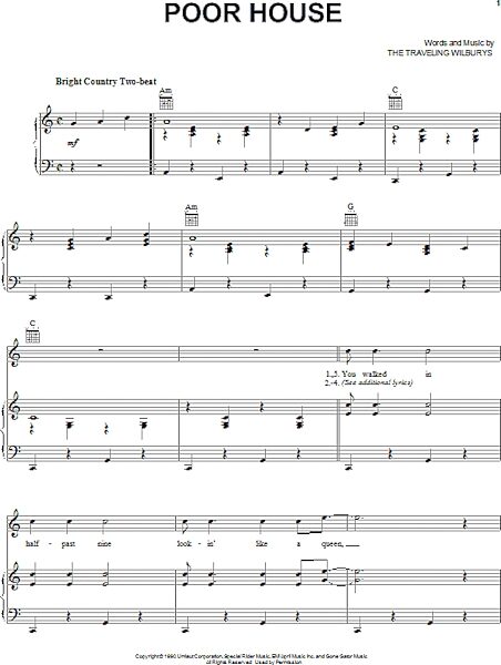 open zoom image for Poor House - Piano/Vocal/Guitar, New, Main