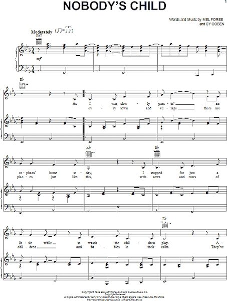 open zoom image for Nobody's Child - Piano/Vocal/Guitar, New, Main