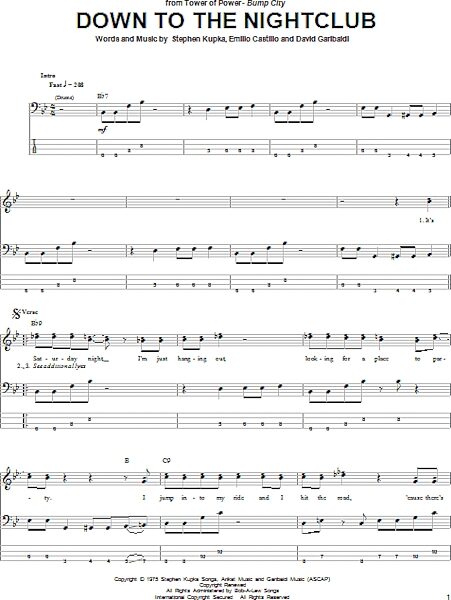 open zoom image for Down To The Nightclub - Bass Tab, New, Main