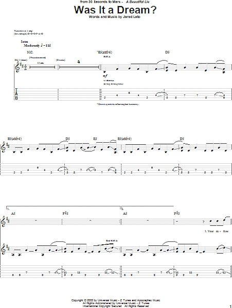 open zoom image for Was It A Dream? - Guitar TAB, New, Main