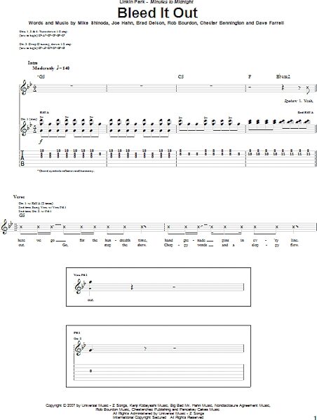 open zoom image for Bleed It Out - Guitar TAB, New, Main