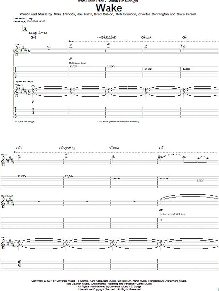 open zoom image for Wake - Guitar TAB, New, Main