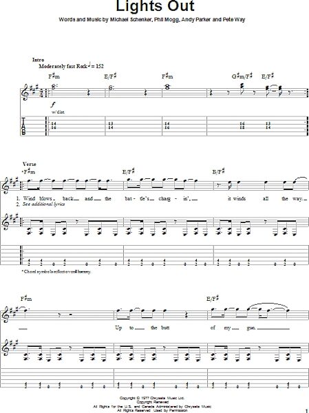 open zoom image for Lights Out - Guitar Tab Play-Along, New, Main