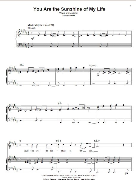 open zoom image for You Are The Sunshine Of My Life - Piano Vocal, New, Main